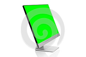 Sleek modern computer display on white background with reflection