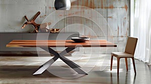 Sleek Modern Dining Table with Metal Legs