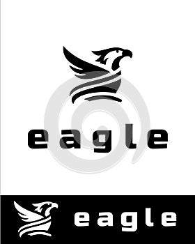 A sleek and modern eagle logo design featuring a stylized bird in flight photo