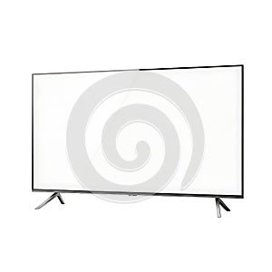 Modern flat screen television display isolated on white background