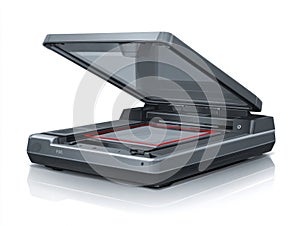 Modern Flatbed Document Scanner on White Background