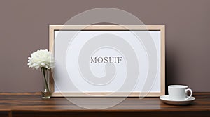 Elegant Mosiul Mockup On Coffee Table In Hurufiyya Style photo