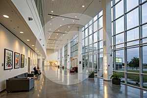 Modern hall in building photo