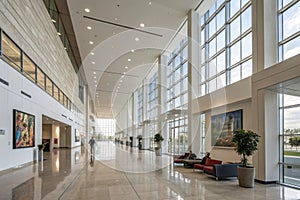 Modern hall in building photo