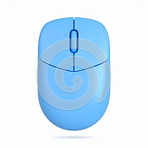 Sleek modern light blue computer mouse technology element on transparent background