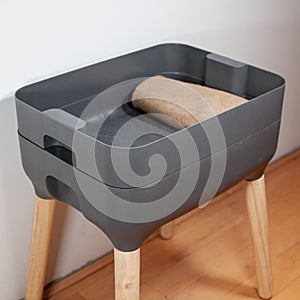 A sleek, modern looking indoor worm composter is the perfect solution for apartment living