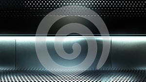 Metallic Silver Structure With Light and Perforated Surface for Abstract Design