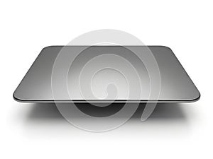 Sleek and modern metallic rectangular object with a reflective surface