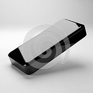 Sleek modern rectangular object with reflective metallic surface and subtle shadow