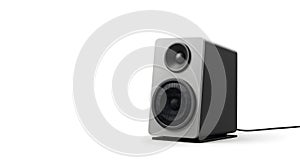 Modern Black and Grey Audio Speaker on White Background