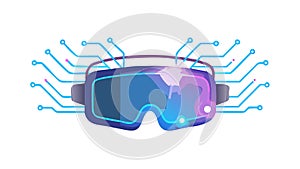 Sleek, Modern Virtual Reality Headset for Immersive Experiences, vector design Generative AI