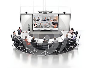 Sleek and Modern Webinar Featuring Knowledgeable Speakers Interactive Slides and Attentive Participants in a Professional Studio