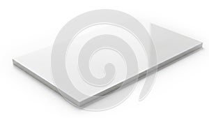 A sleek, modern, white rectangular object with a reflective surface and subtle gradient