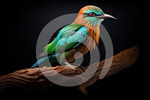 Sleek Motmot bird fullbody. Generate Ai