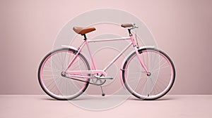Sleek Pink Bicycle With Minimalist 1980s Design
