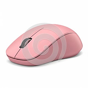 Pink Wireless Computer Mouse with Scroll Wheel on White Background technology