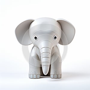 Sleek And Playful Small Light Grey Toy Elephant - 3d Rendered Contest Winner