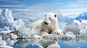 sleek polar bear in