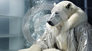 sleek polar bear in