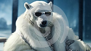 sleek polar bear in