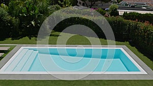 Sleek Poolside View with Symmetrical Design