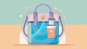A sleek and portable hydration station that fits perfectly in your pets travel tote or purse.. Vector illustration. photo