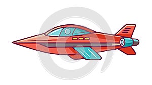 Sleek Red Rocket Ship Launch Illustration, vector design Generative AI