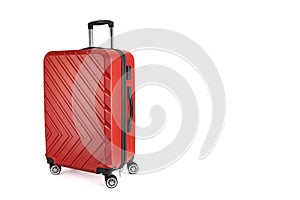 Sleek Red Suitcase Isolated