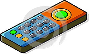 Remote control for TV on white background photo