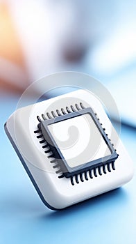 Sleek rendering of a processor chip symbolizing technology, innovation, and computing power. Ideal for illustrating artificial