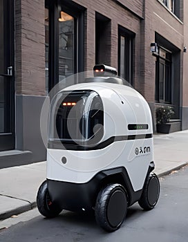 Sleek Security Robot on Patrol