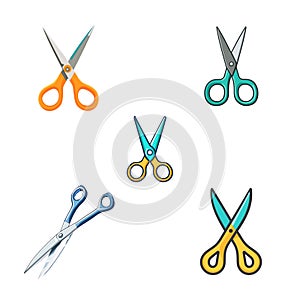 Scissors Icon Set: Minimalist Design on Transparent Background photo