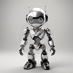 Sleek Silver and Black Robot FutureTech Innovation Concept