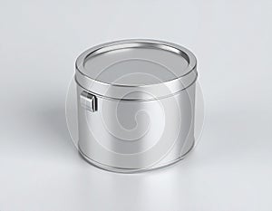 Silver Metal Container Mockup
