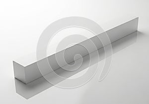 A sleek silver rectangular bar isolated on a clean white background isolated on white background