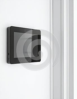 Sleek Smart Home Control Panel on a Minimalist Wall