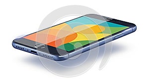Sleek smartphone displaying a vibrant, colorful