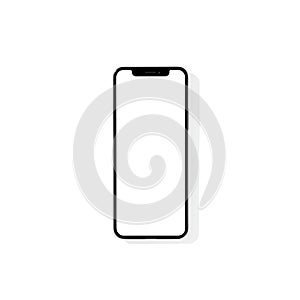 A sleek smartphone isolated on a plain white background