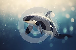 Sleek and Stealthy Orca Gliding Through Underwater World