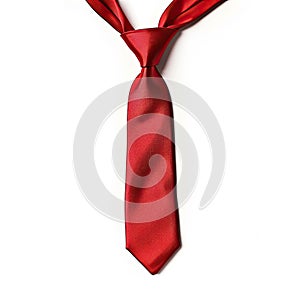 Sleek and Striking: Red Tie in Isolation on White Background