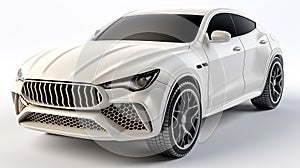 Sleek and Stylish: 3D Modern Car Jeep on White Background, Generative AI