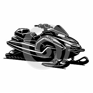 Sleek And Stylish Black Yamaha Snowmobile Drawing