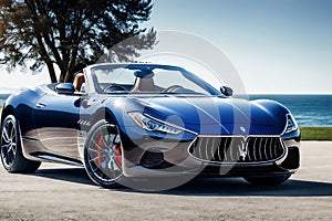 Sleek and Stylish The Maserati MC20 Roadster in Cielo Color Acquamarina.AI Generated photo