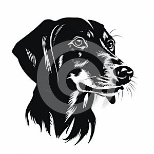 Sleek And Stylized Dachshund Dog Head Vector Art
