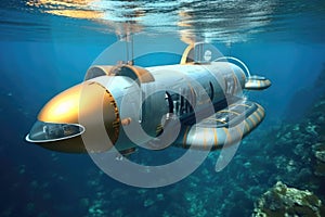 sleek submarine design with hydrodynamic features