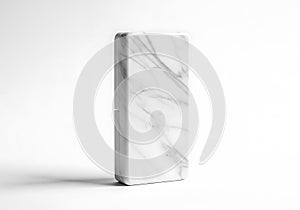 Elegant White Marble Rectangular Display Block on Clean Background