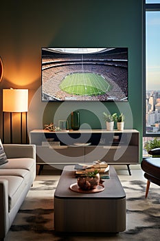 Sleek TCL 55-Inch 4K Fire TV: Live NFL Action on Vibrant Green Field photo