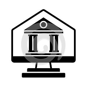 Digital Banking Computer Icon Vector