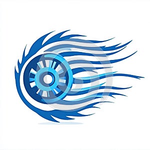 A sleek vector logo featuring a computercontrolled dynamo against a clean white backdrop, showcasing innovation