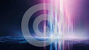 Abstract Vertical Glitch Effect Visualizing Futuristic Big Data Flow